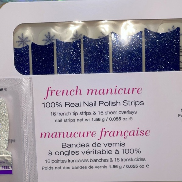 Color Street | In a Flurry French manicure blue glitter tips Frosty snowflake - Picture 8 of 10